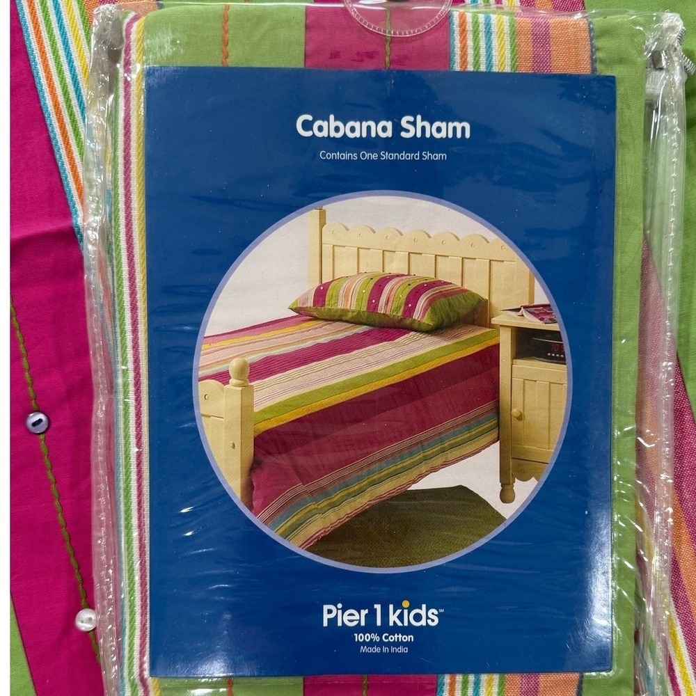 Pier 1 Kids Cabana Sham Standard Pillow Sham set of 2 SKU 009496963 NWT 0118